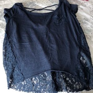 Abercrombie lace tee size small